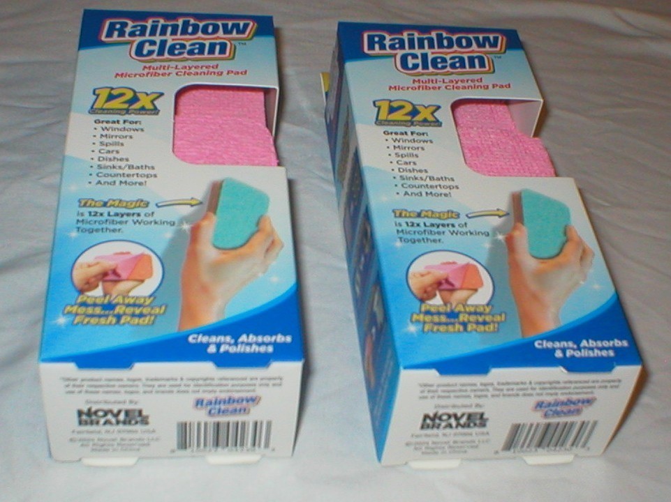 RAINBOW CLEAN MICROFIBER CLEANING PAD 12 LAYERS 2 PACK SOLD AS IS