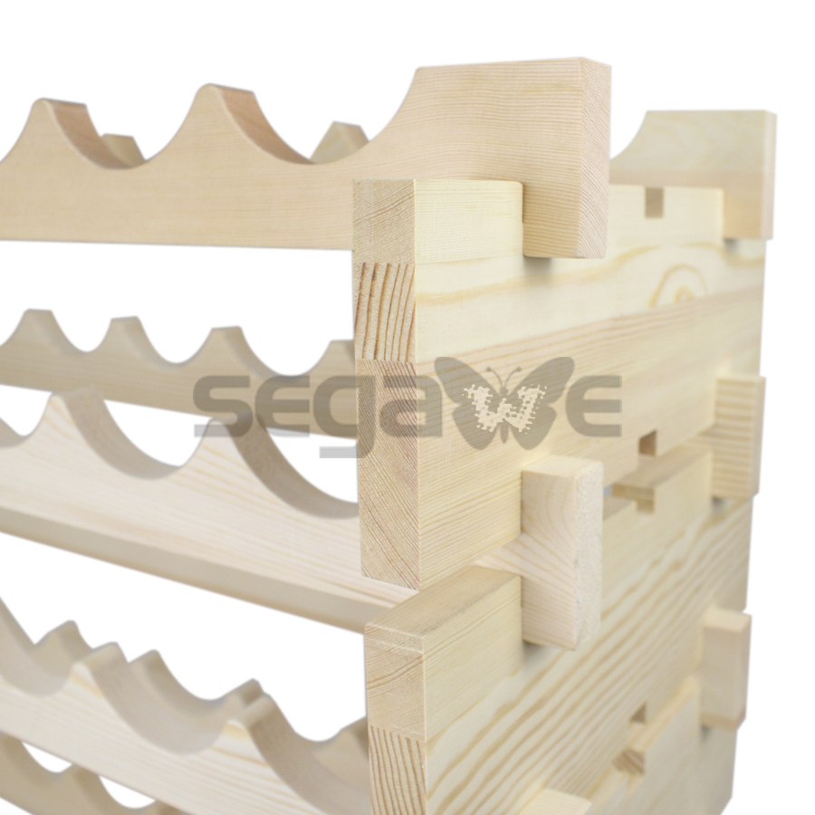 Holder Stackable Storage 72 Bottles Wine Rack 6 Tier Solid Wood Display Shelves