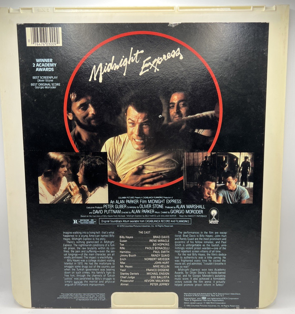 Midnight Express (1978) CED RCA Selectavision VideoDisc Oliver Stone