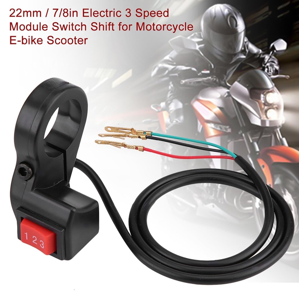 22mm 7/8in Handlebar Electric 3 Speed Module Switch Shift, Motorcycle Handleb...