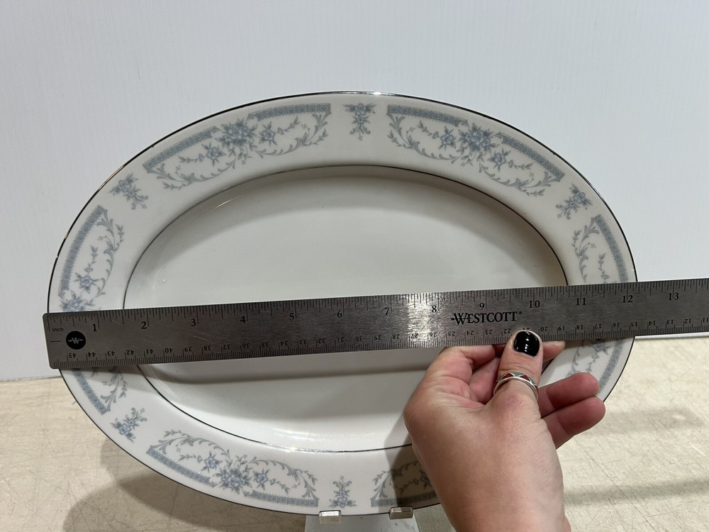 Sheffield Blue Whisper Fine China Medium Platter 12-1/2