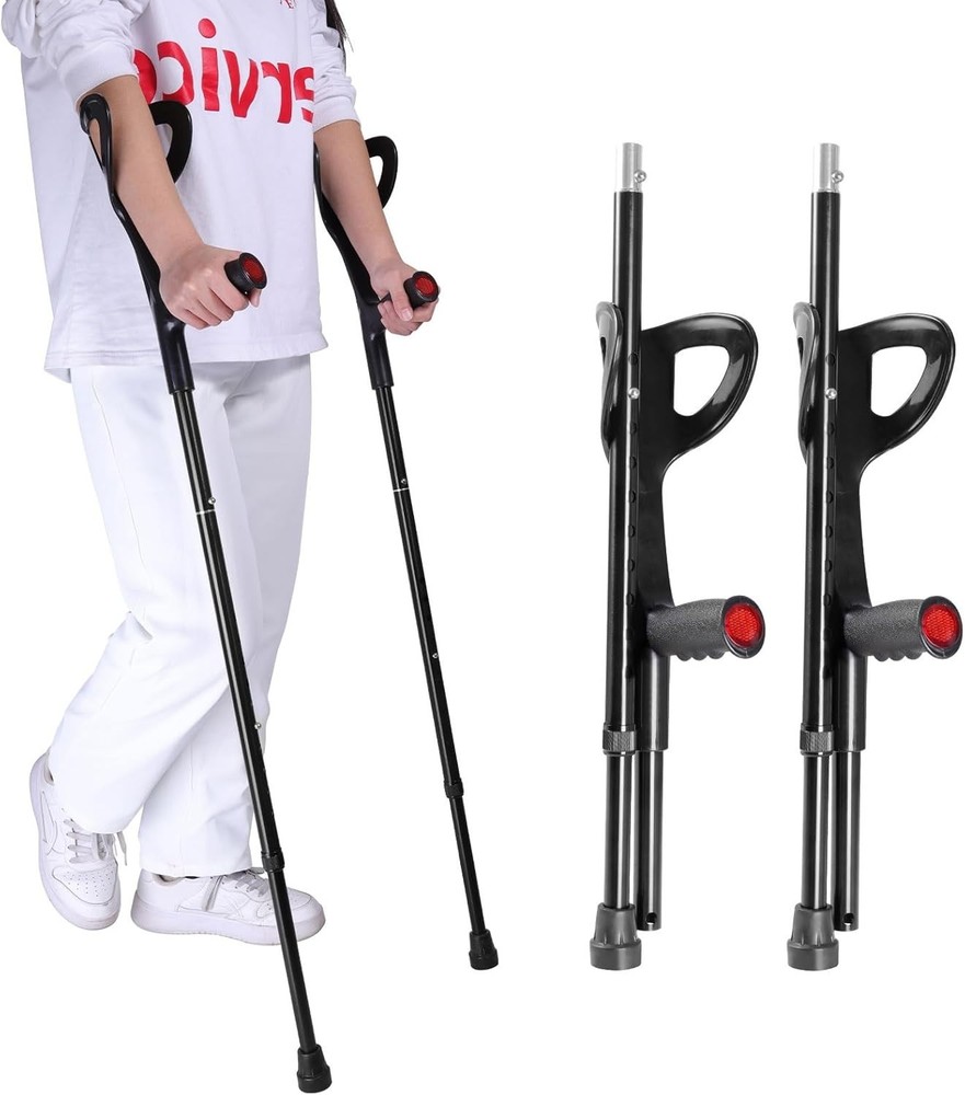 Forearm Crutches for Adults (1 Pair), Adjustable Arm Crutches