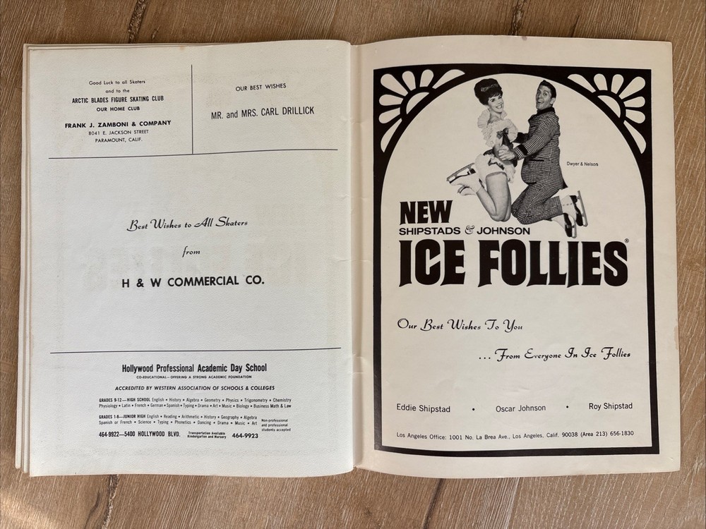 1967 SOUTHWEST PACIFIC CHAMPIONSHIPS Figure Skating Program Paramount CA Vintage