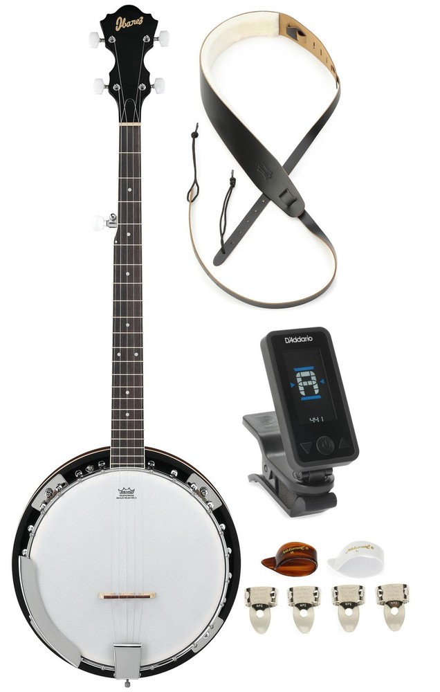 Ibanez B50 5-string Resonator Banjo Essentials Bundle - Natural Gloss