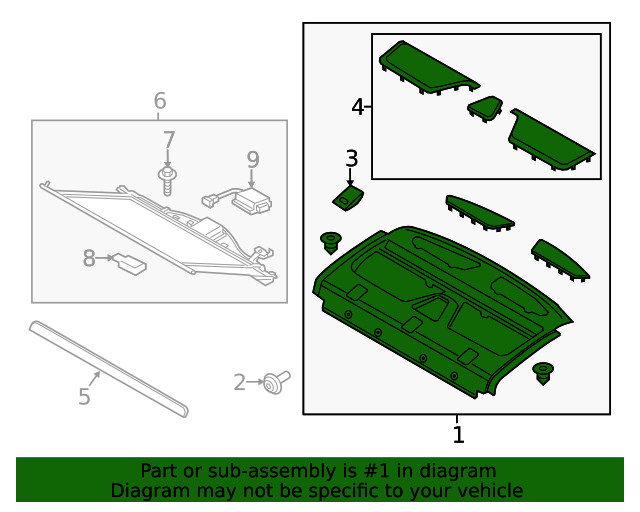 Genuine Ford Panel Assembly Rear Package Tray DP5Z-5446668-CF