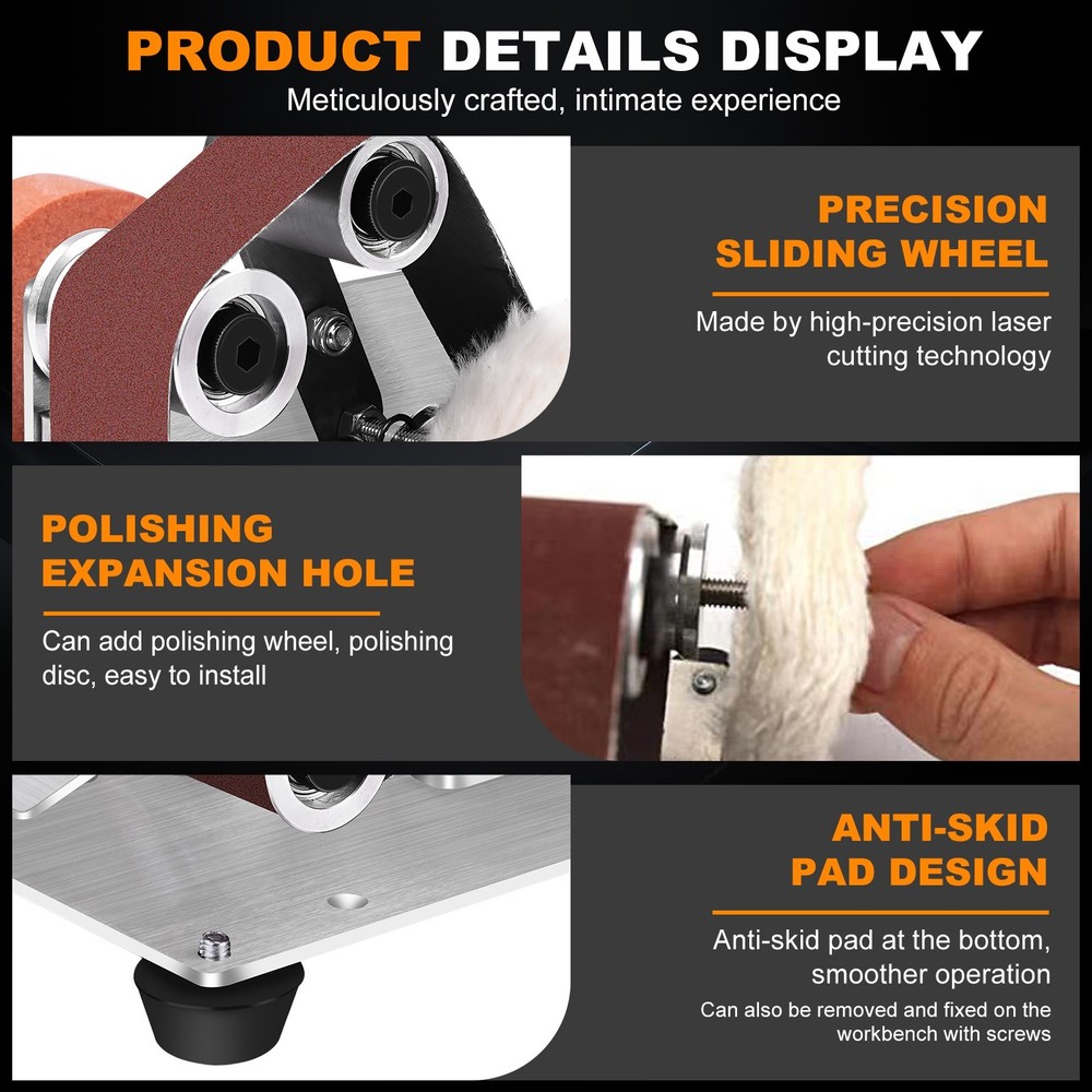 7 Speed Mini Belt Sander Adjustable Angle Polishing Grinding Machine