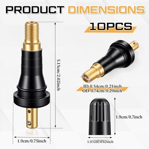 10 Pcs TPMS Rubber Snap-in Valve Stems Tire Pressure Sensor Valve Stem