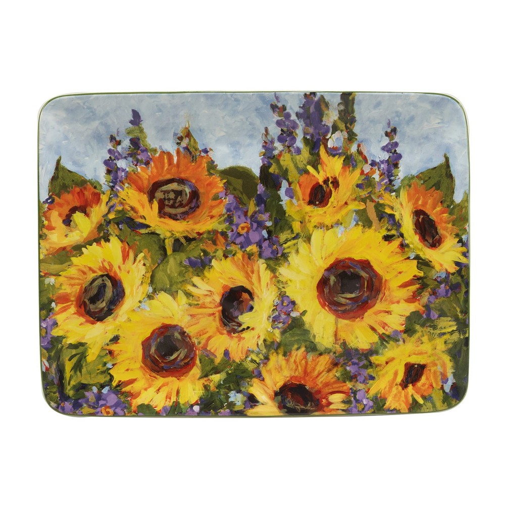Certified International Sunflower Bouquet Rectangular Platter, 16" x 12"
