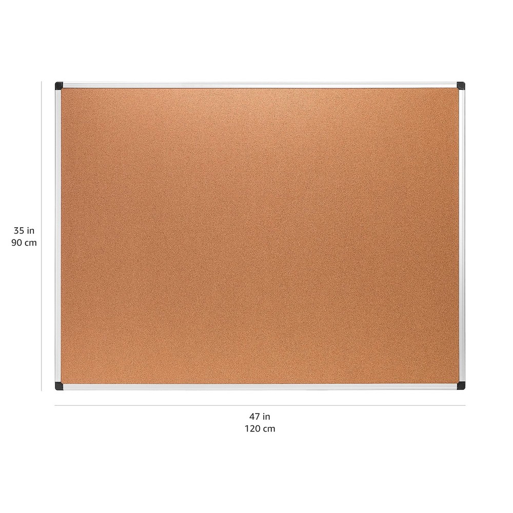 Basics Rectangular Bulletin Board, Cork Board for Wall, Vision Board for Clas...