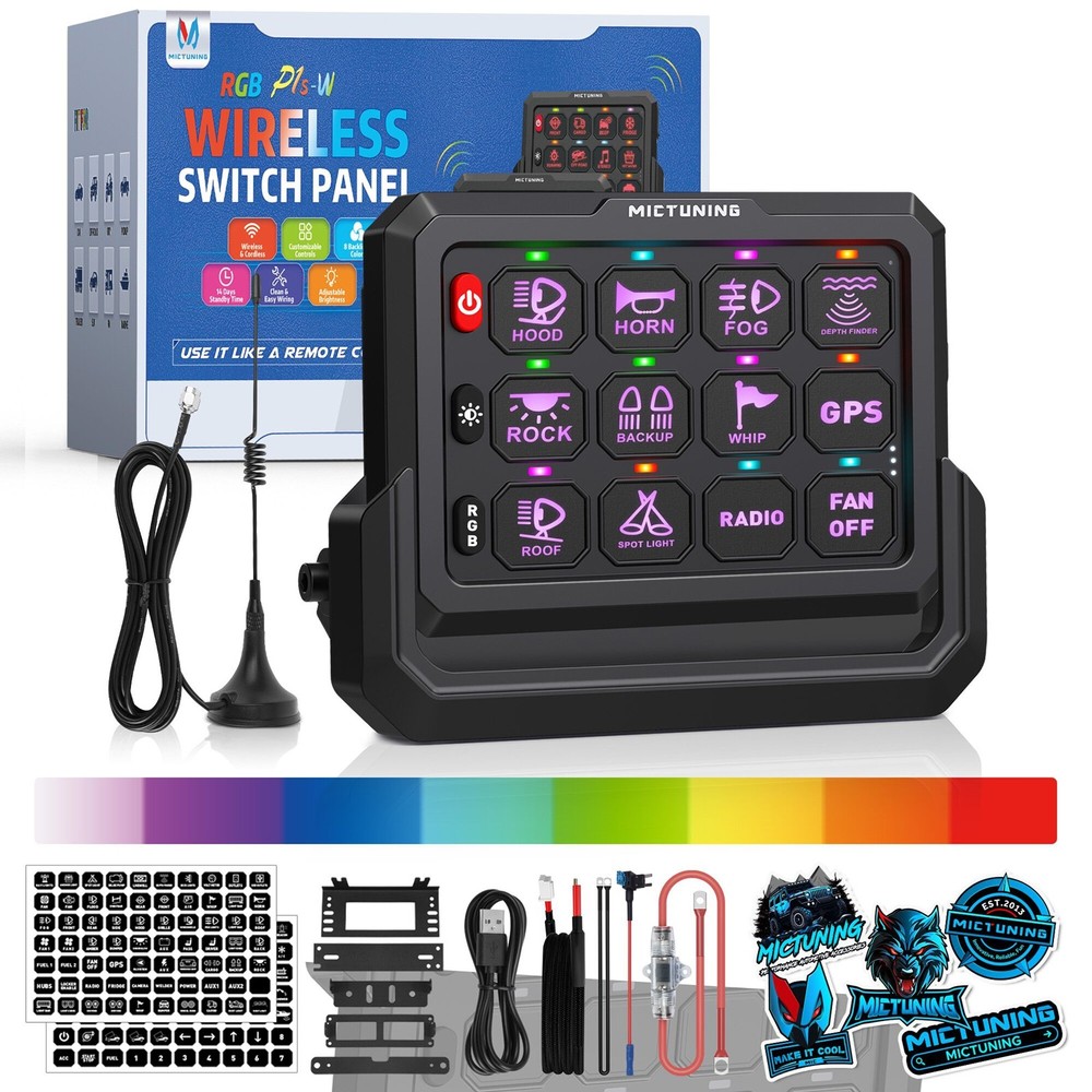 Wireless Range 328FT 8/12 Gang RGB Switch Panel LED Strobe Circuit Relay System