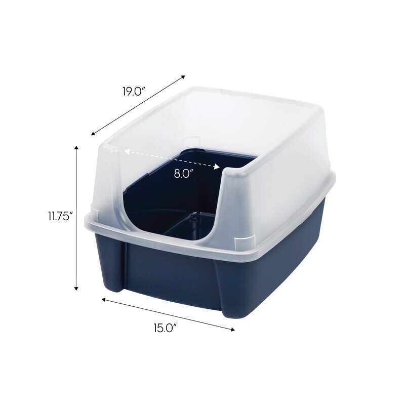 High Sided Open Top Cat Litter Box W/ Scoop Easy Clean Leakproof Cat Container