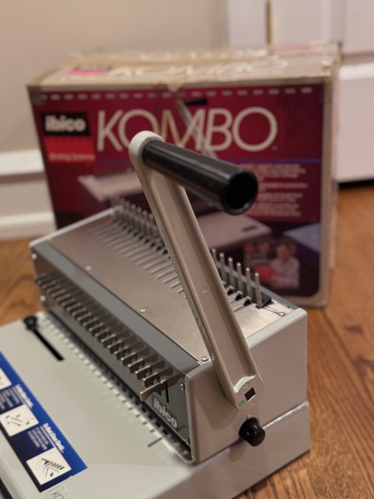 Ibico Kombo Manual Binding System 27140 Machine Book Binder Heavy Duty WITH BOX