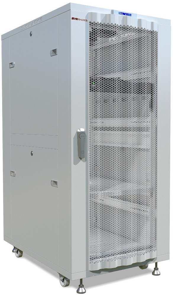 Sysracks 32U 35'' Deep IT Network Data Server Rack Cabinet Gray Mesh Vented Door
