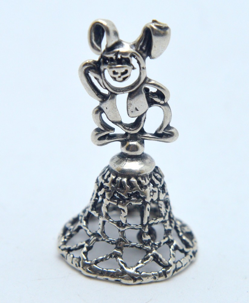 ITALY 800 SILVER JINGLE RABBIT STATUE FIGURINE