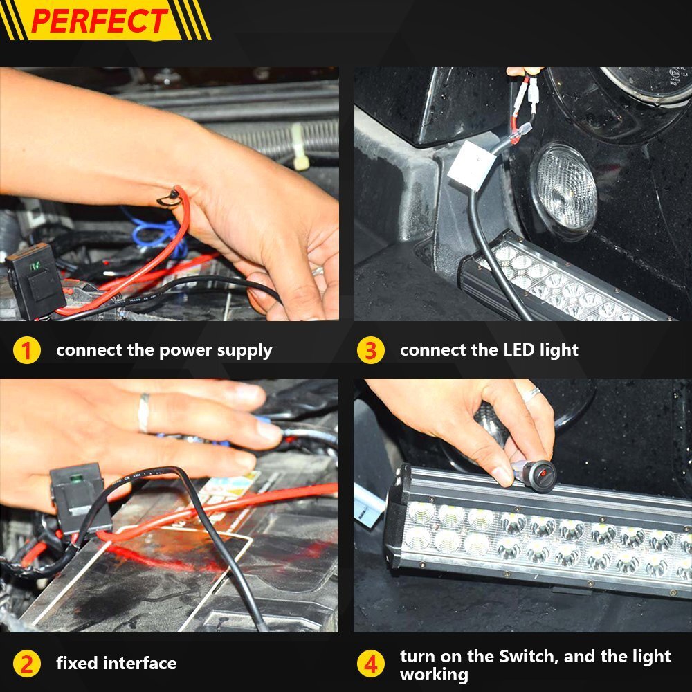 4x 5" Flush Mount LED Work Lights Cube Pods Offroad Driving Backup Reverse+ Wire