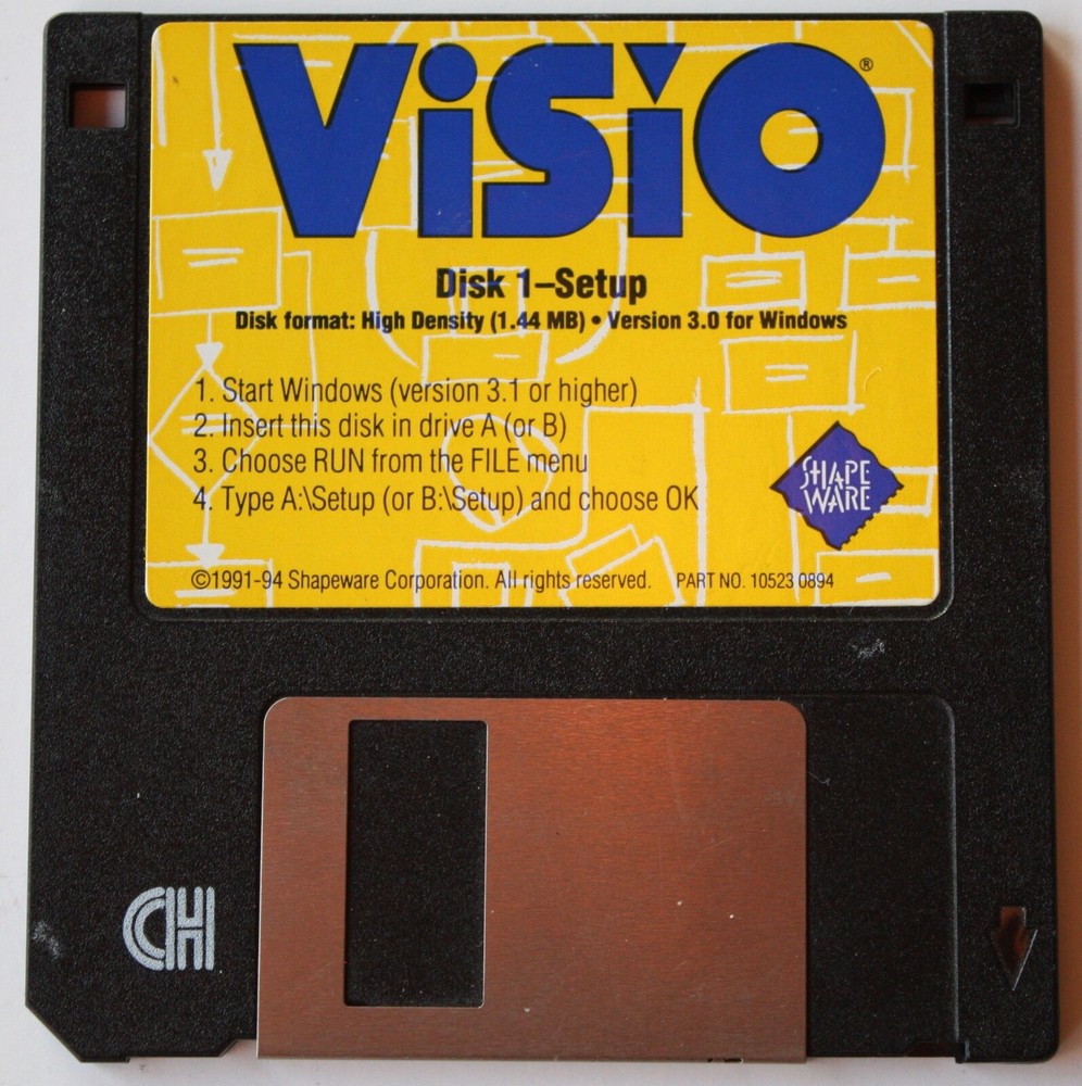 Visio Version 3.0 - Software 3.5” Floppy Disks For Windows