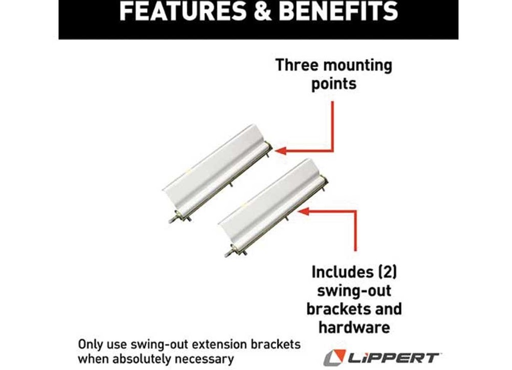 Lippert 182496 Swing Out Extention Brackets (1 Pair)