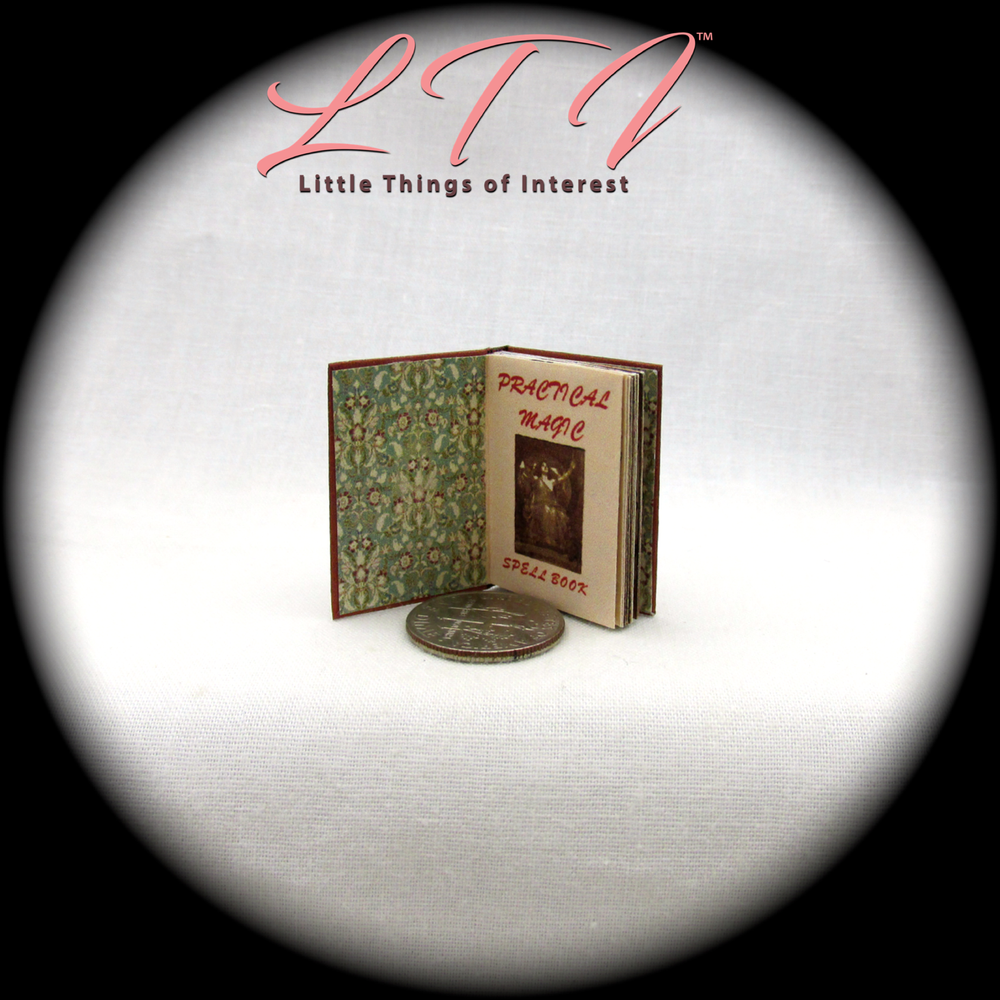PRACTICAL MAGIC SPELL BOOK 1:12 Scale Miniature Readable Illustrated Book