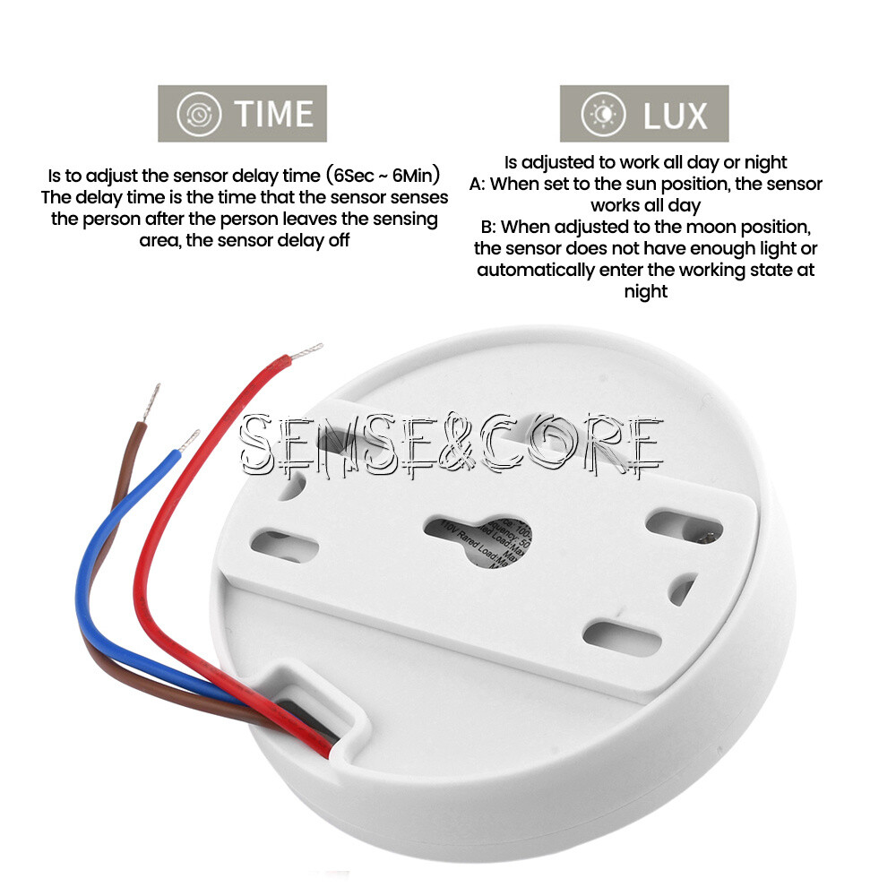 AC85-265V Infrared PIR Motion Induction Sensor Switch For LED Ceiling Light-