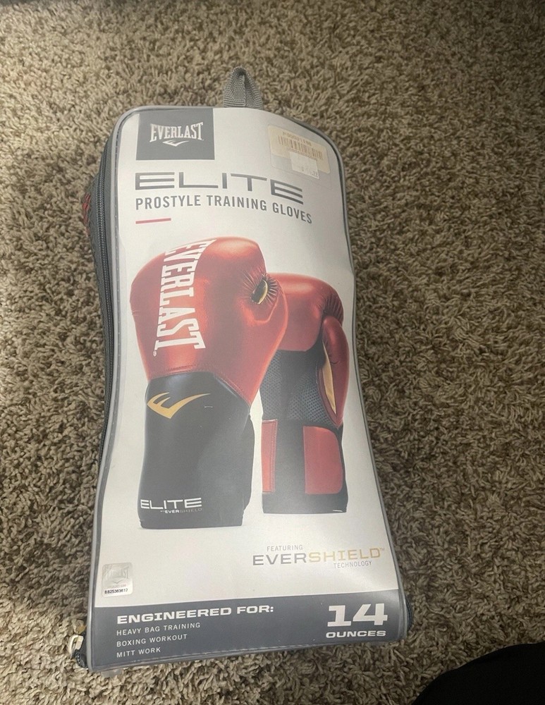 Everlast Elite Pro Style Training Boxing Gloves, Size Medium - Red