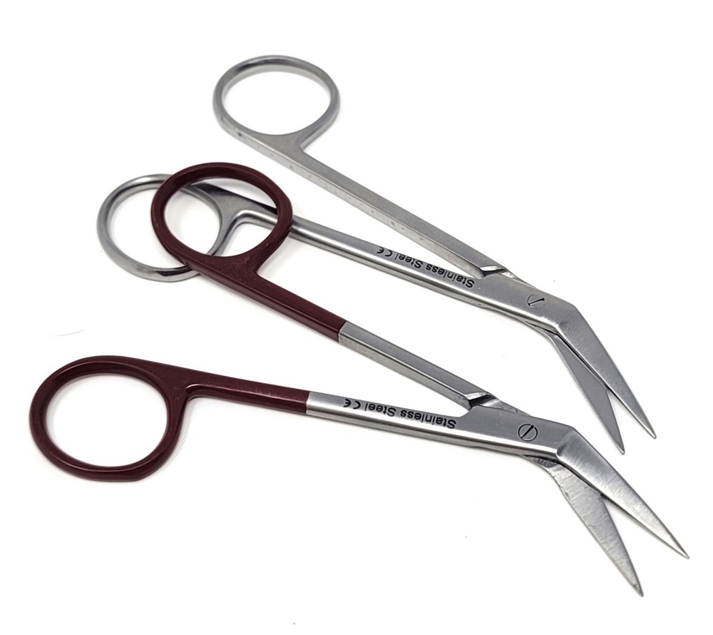 Micro IRIS Dissecting Scissors Angled Blades Sharp/Sharp Points Stainless CE