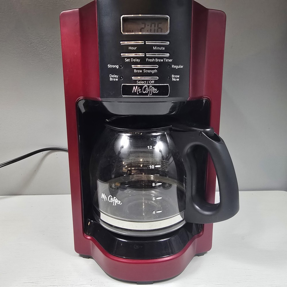 Mr. Coffee BVMC-EHX33-R 12 Cup Programmable Red Coffee Maker Brew Strength