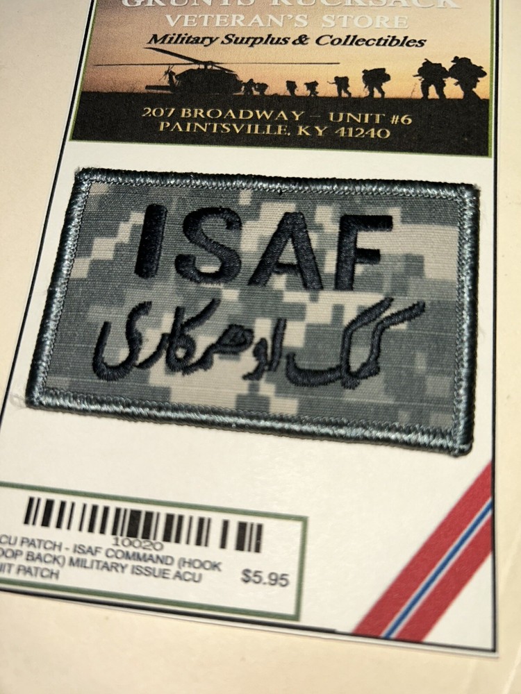 U.S. ARMY I.S.A.F. COMMAND (AFGHANISTAN) / ACU UNIT PATCH [HOOK/LOOP REVERSE]