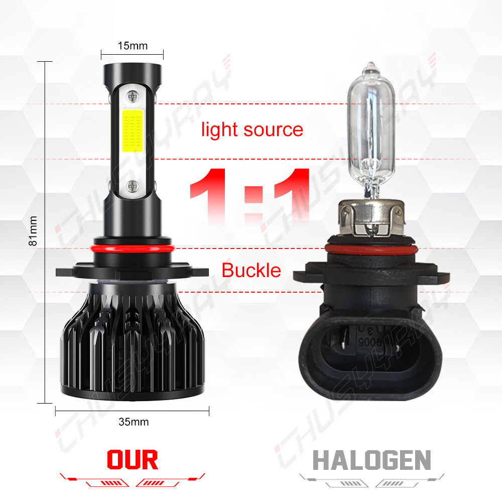 For Ford Edge 2011-2014 Headlight 9012 LED 6000K 12000LM High Low Beam Bulbs