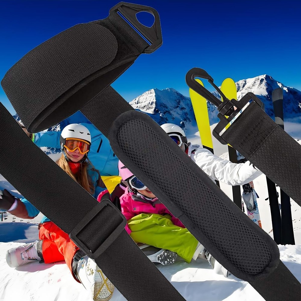 Ski Carrier Strap and Pole – Adjustable Cushioned Straps for...