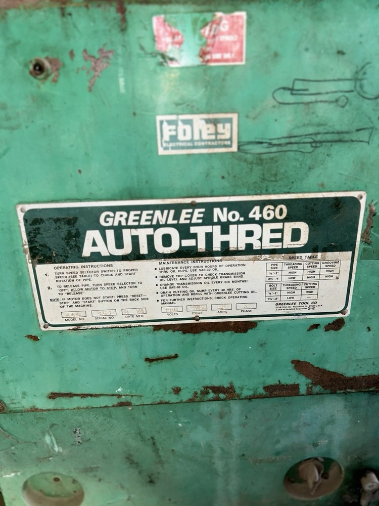 Greenlee No 460 Auto-Thred Pipe Threader