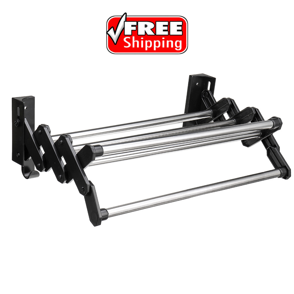 Stainless Steel Wall Mounted Expandable Clothes Drying Rack Towel Rack