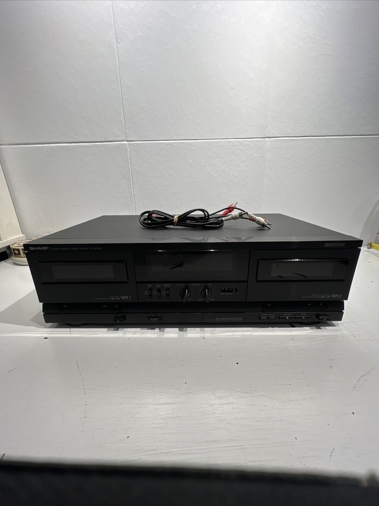 Sharp RT-W3200 Stereo Double Cassette Deck Tested No Remote