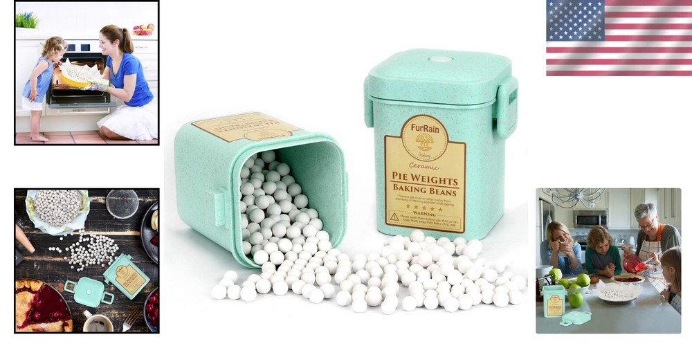 Reusable Ceramic Pie Weights - Essential 10mm Baking Beans in Straw Container