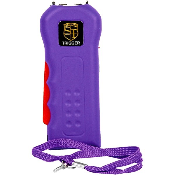 Stun Gun Trigger 75 Million Volts Squeeze Trigger Flashlight Disable Pin Purple