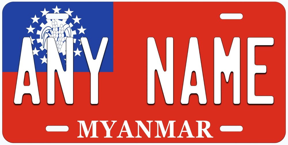 Myanmar Flag Any Name Personalized Novelty Car License Plate
