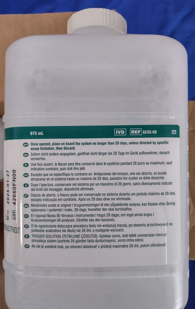 Abbott Architect Plus Trigger Solution - Box of 4 x 975 mL (6C55-60)