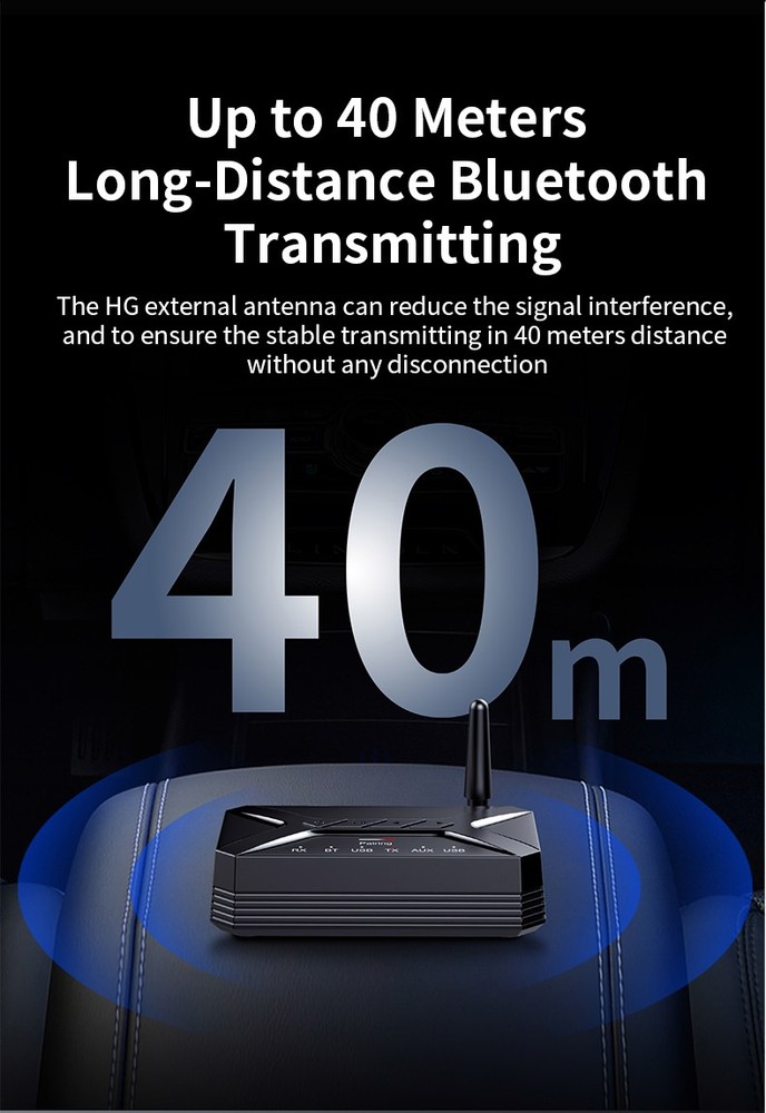 Bluetooth 5.1 Audio Transmitter&Receiver 2 in1 Adapter RCA/AUX