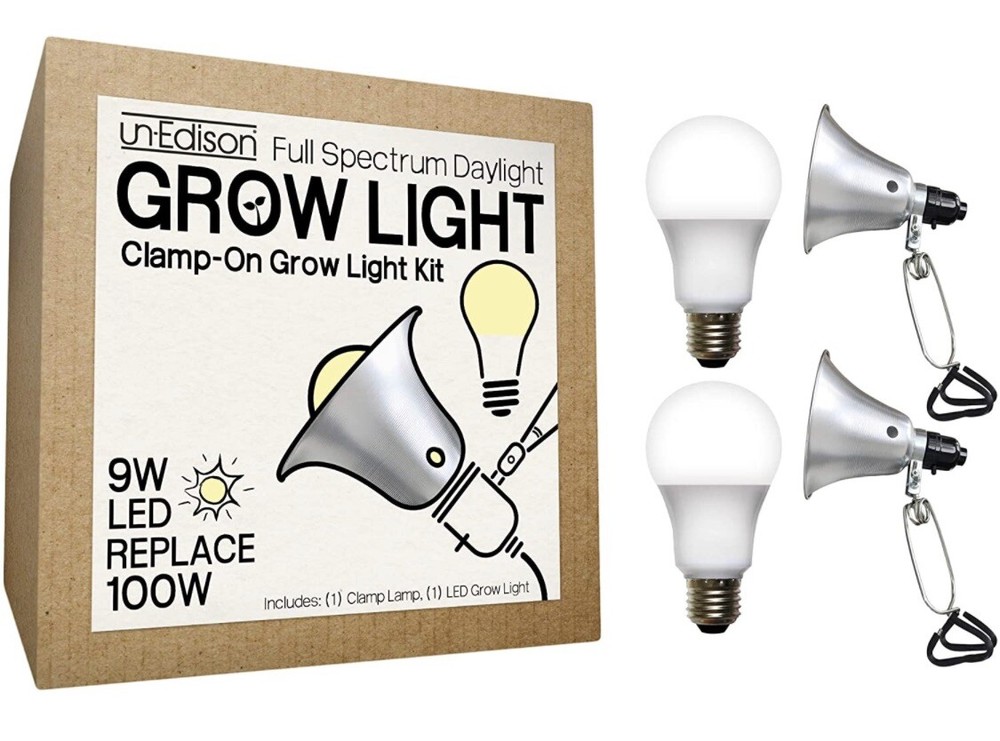 UnEdison LED Grow Light With Clamp Fixture Full Spectrum 2 Pack