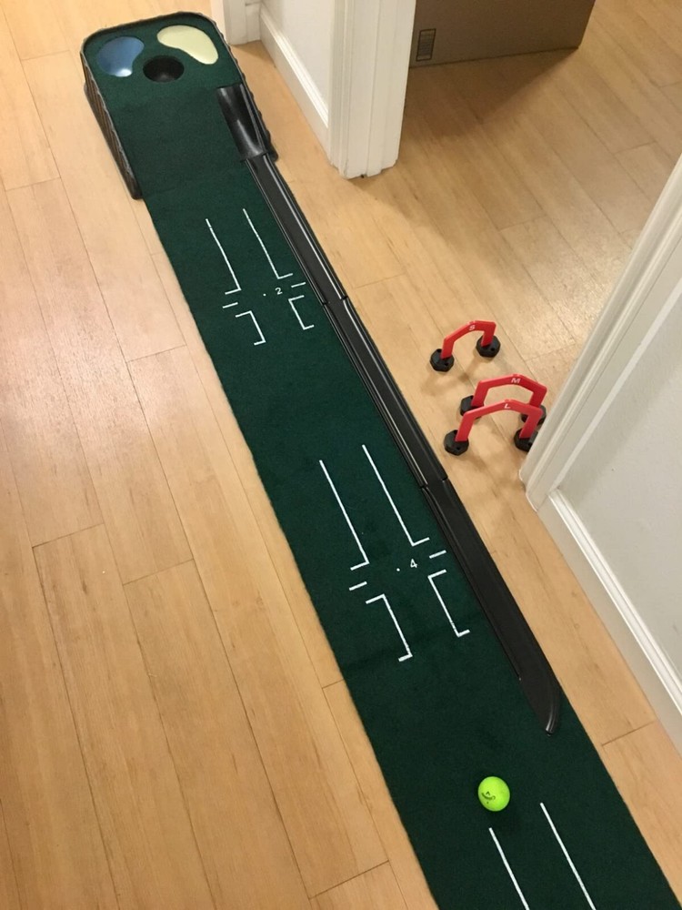 Indoor Golf Putting Mat Auto Ball Return Golf Practice Training Grass Mat Tracks