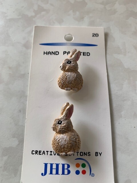 JHB INTERNATIONAL 3D BUTTONS RABBIT BUTTONS RABBIT BUTTON 2PCS