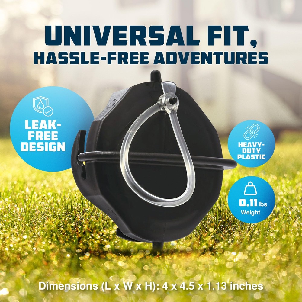 Camco Rv Sewer Hose Storage Cap Heavy Duty Black No Leak Connection