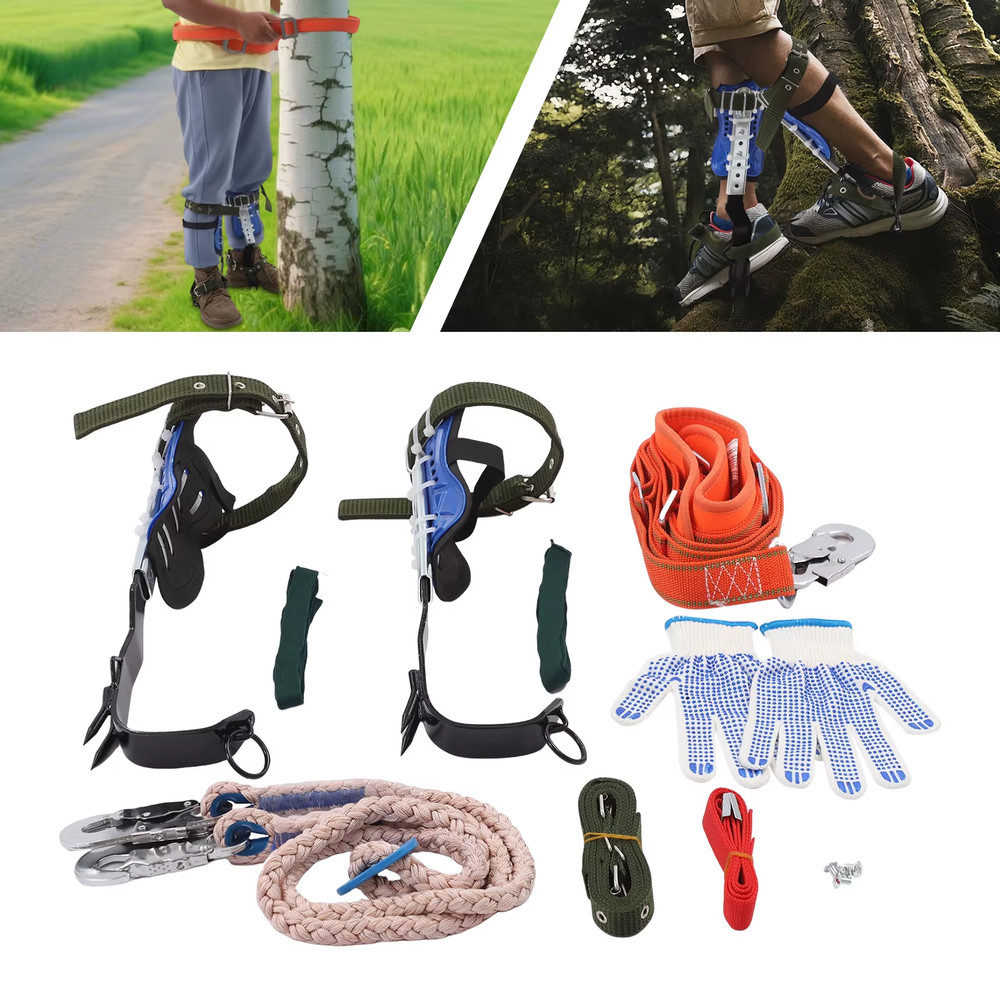 Climbing Spike Blue Adjustable Tree Climbing Gear with Extra Multi-Functional St