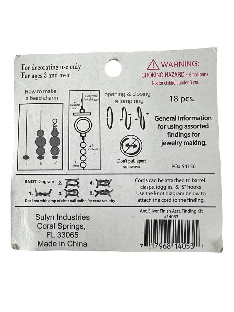 Jewelry Fundamentals Antique Silver Finish Assorted Finding Kit