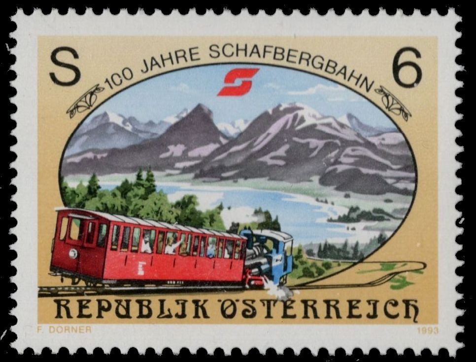 AUSTRIA 1624 - Schaffbereg Railway Centenary (pc35927)