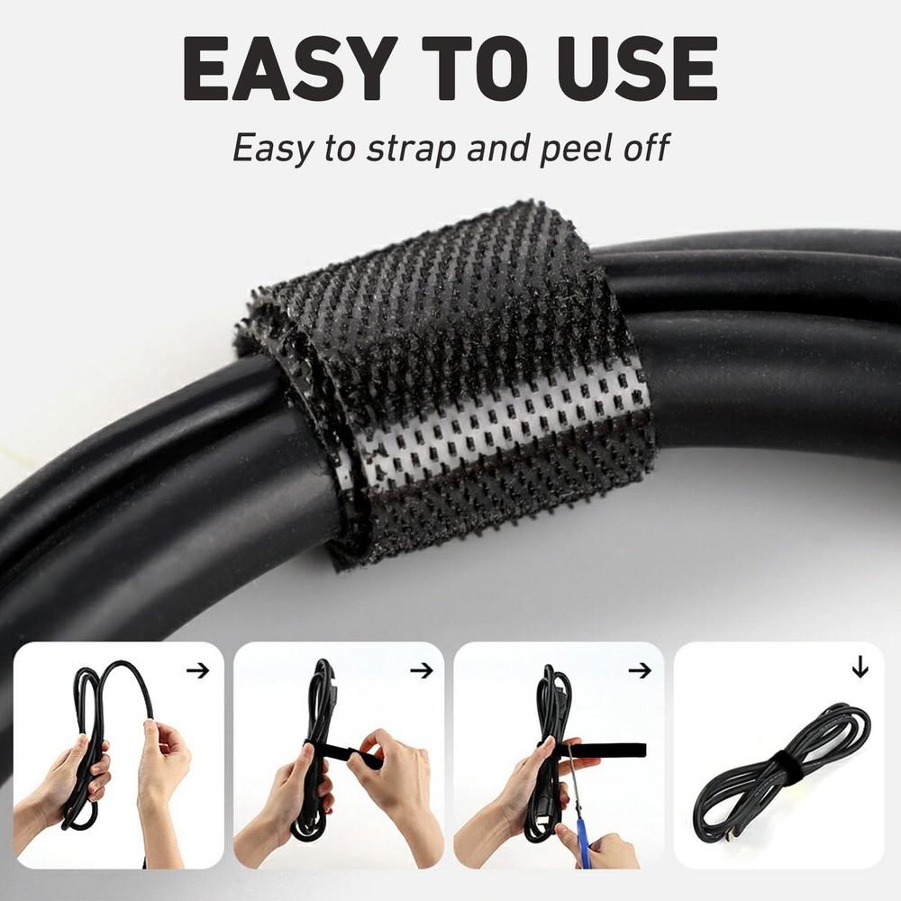 164ft x 1/2 inch Reusable Fastening Cable Ties, Hook and Loop Roll, Self-Grip...