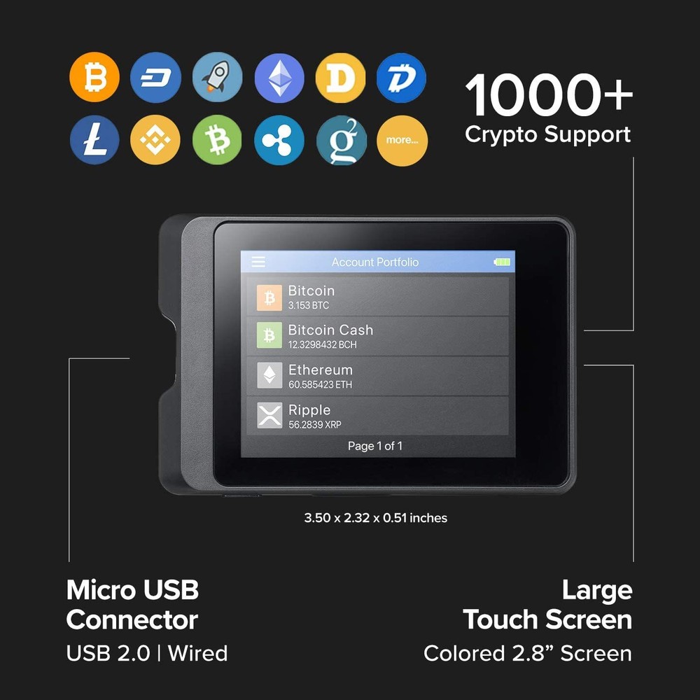 SecuX W10 Secure Crypto Hardware Wallet Large Touch Screen