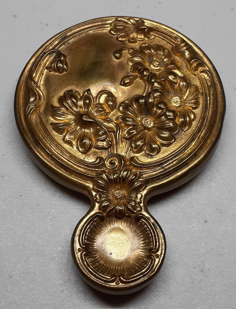ANTIQUE ART NOUVEAU SMALL HAND MIRROR