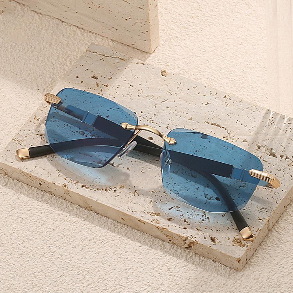 3 Pack Tinted Rimless Blue Light Blocking Reading Glasses Sunglasses Readers
