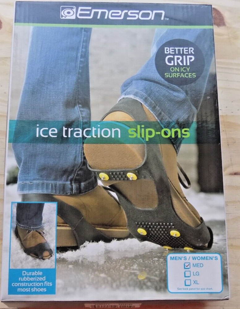 ICE TRACTION SLIP ONS Medium Emerson NEW In BOX