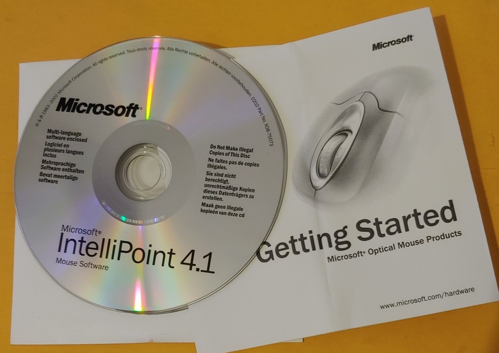 Microsoft IntelliPoint 4.1 Drivers Update CD Multilingual X08-67013 with Guide